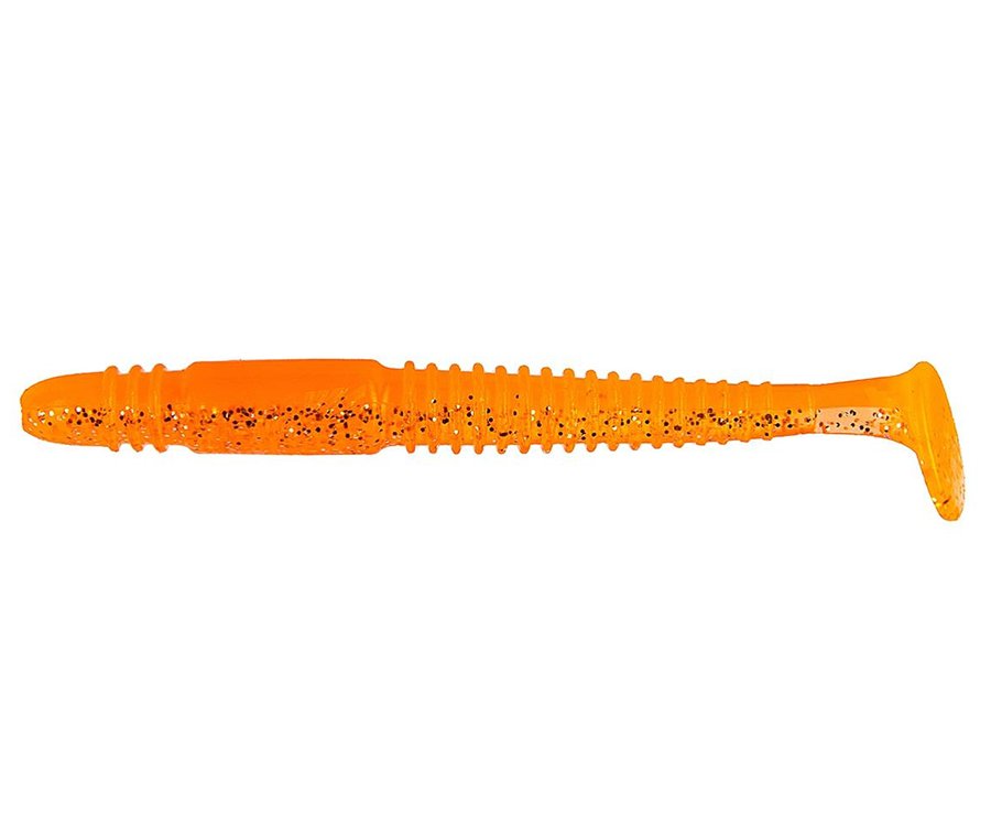 Виброхвост Minoga 3.75", 9.5см, Orange & Sparkles