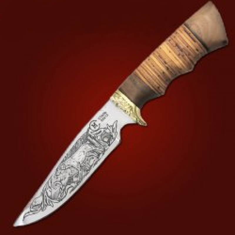 Нож Легионер нержав. сталь литье береста гравировка