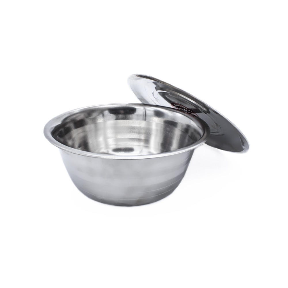 Миска из нержав. стали глубокая "555" 22 см с крышкой