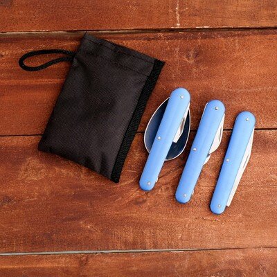 Набор туриста 5 в 1: рукоять синий металл